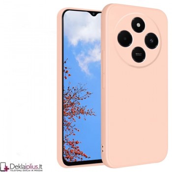 Liquid Air silikoninis rausvas dėklas - su kameros apsauga (Xiaomi Redmi 14C/Redmi 14R/Poco C75)